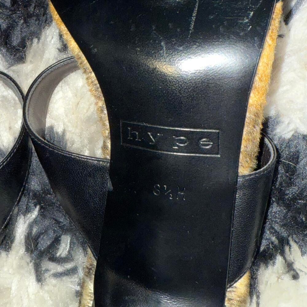 Leopard Print Leather Strap Mules - image 4